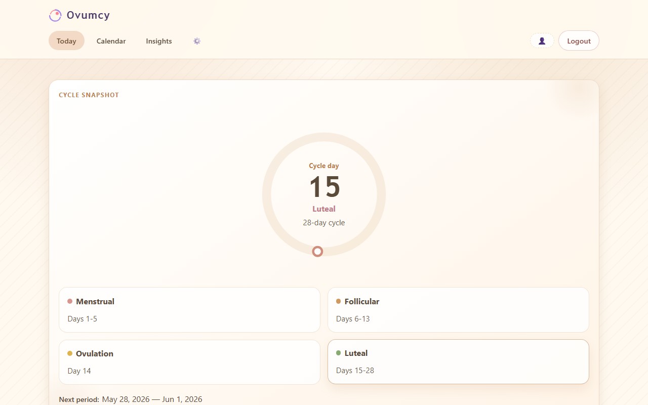 Ovumcy web dashboard
